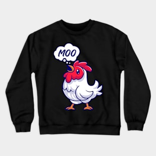 Moo Chicken Cow Funny Meme Humor Joke Teacher Gift Crewneck Sweatshirt